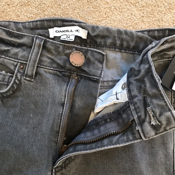ONeill Skinny Jeans NEW Womens Size 0 Waist 24 Smoke Grey Anthony - Picture 9 of 16